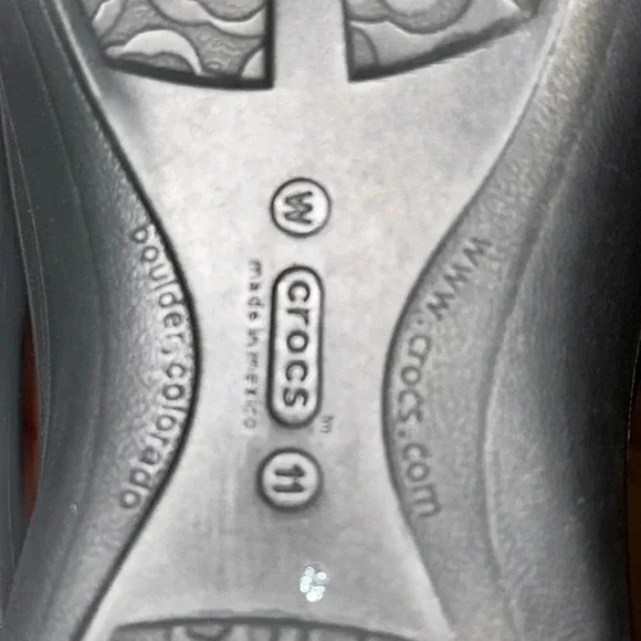 Crocs Women’s Black Slip On Flats Shoes w/Backstrap Size USA 11 - Picture 6 of 7